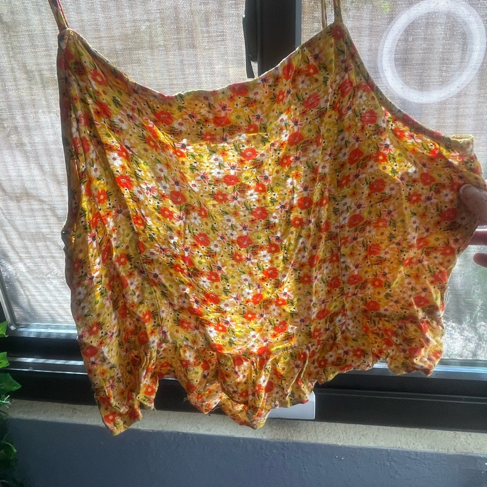 Floral Camisole Top in Vibrant Yellow